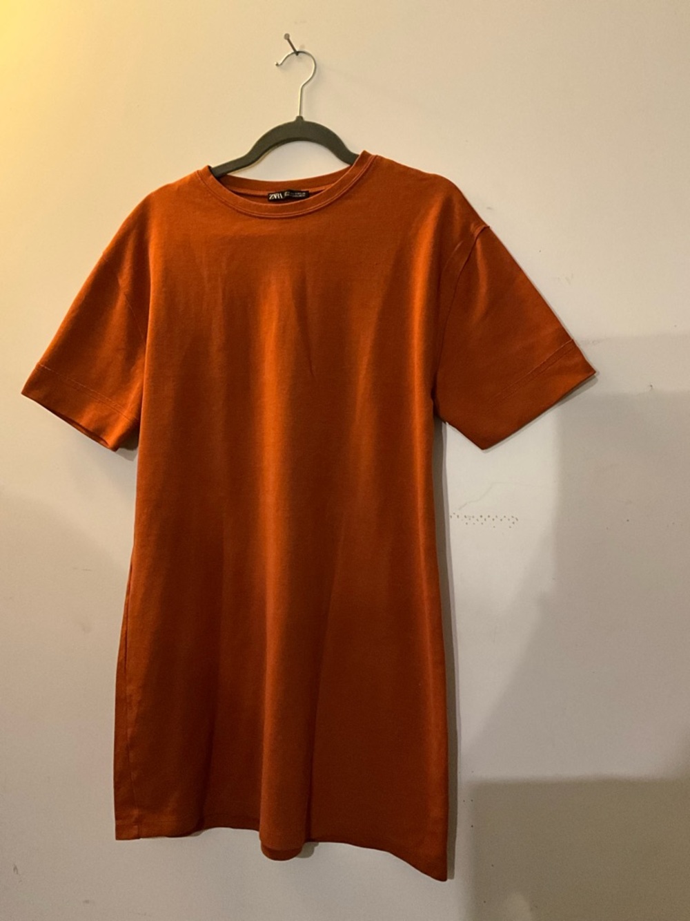Zara Burnt Orange T-shirt Mini Dress